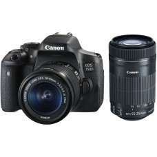 Camera foto Canon Dublu kit DSLR EOS 750D + EF-S 18-55 IS STM + EF 55- 250 IS STM 24.2 MP