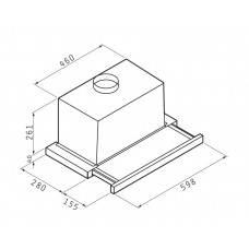 Hota telescopica turbo Pyramis Eliteline 60cm, alb