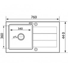 Chiuveta bucatarie Pyramis granit SPARTA 76x44 1B 1D bej