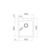 Chiuveta pentru bucatarie Pyramis Mini Camea 1B 40x40 Negru