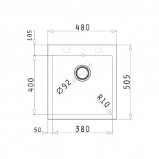 Chiuveta pentru bucatarie Pyramis CALEA 1B 48x50,5 Alb
