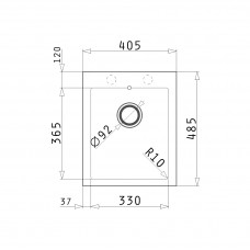 Chiuveta pentru bucatarie Pyramis RADA 1B 40,5x48,5 Alb