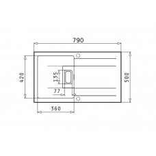 Chiuveta bucatarie Pyramis granit KARTESIO 79x50 1B 1D Carbon