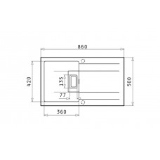 Chiuveta bucatarie granit KARTESIO 86x50 1B 1D Chocolate
