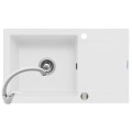 Set chiuveta KORFU 78x46 1B1D & baterie OSSIA - Snow