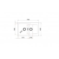 Set chiuveta KORFU 78x46 1 1/2B 1D & baterie OSSIA – Grey