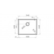 Chiuveta pentru bucatarie granit Pyramis Tetragon Iron Grey 500mm*400mm
