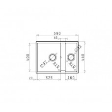 Chiuveta bucatarie Pyramis granit TETRAGON 59x44 1 1/2B Iron Grey