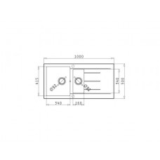 Chiuveta pentru bucatarie granit Pyramis Alazia 1 1/2B 1D 100x50 Iron Grey