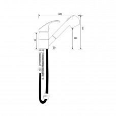 Set chiuveta bucatarie MIDO 100x50 1 1/2B 1D & baterie Fido - Grey