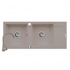 Set chiuveta bucatarie MIDO 116x50 2B 1D & baterie BELLO - Beige