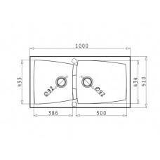 Chiuveta bucatarie Pyramis granit Caldera 100x51 1 3/4B Metal Aluminium