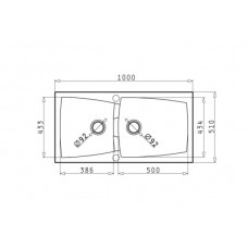 Chiuveta pentru bucatarie Pyramis Granit Caldera 100x51 1 3/4B Gri
