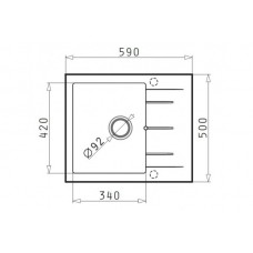 Chiuveta pentru bucatarie Pyramis Granit Alazia 1B 1D 59*50 Bej