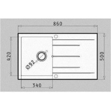 Chiuveta pentru bucatarie Pyramis Granit Alazia 86x50 1B 1D Snow
