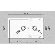 Chiuveta pentru bucatarie Pyramis Granit Alazia 86x50 1 3/4B Carbon
