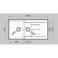 Chiuveta pentru bucatarie Pyramis Granit Alazia 1 1/2B 1D Snow