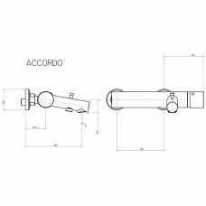 Baterie cada si dus Pyramis ACCORDO