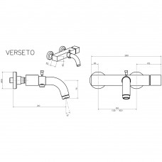 Baterie cada si dus Pyramis VERSETO