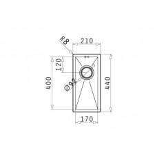Chiuveta pentru bucatarie Pyramis inox Tetragon 17x40 1B LN