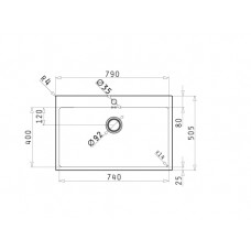 Chiuveta pentru bucatarie Pyramis inox ISTROS 74x40 1B SM