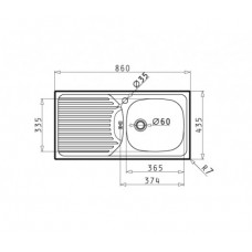 Set Pyramis inox chiuveta bucatarie CA1 1B 1D DR LN + baterie ASALIA