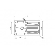 Chiuveta pentru bucatarie Pyramis inox SPARTA 86x50 1B 1D LN