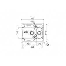 Chiuveta pentru bucatarie Pyramis inox SPARTA  62x50 1 1/2B SM
