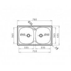 Set Pyramis inox chiuveta bucatarie E78 2B SM + baterie ASALIA
