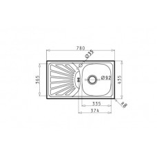Chiuveta pentru bucatarie Pyramis inox ET78 78x43,5 ST LN