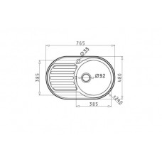 Chiuveta pentru bucatarie Pyramis SR MINI 76,5x48 1B 1D DR LN