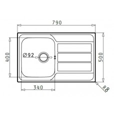 Set Pyramis inox chiuveta bucatarie ATHENA 79x50 1B 1D LN + baterie Gala E