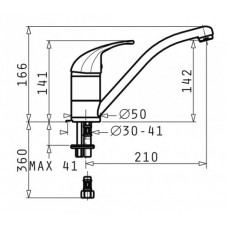 Set Pyramis inox chiuveta bucatarie ATHENA 79x50 1B 1D LN + baterie MODO CROM