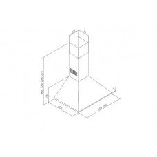 Hota decorativa Pyramis Square Chimney CH105E 60cm