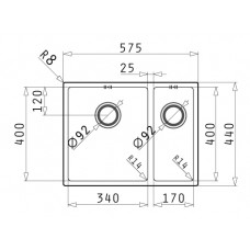 Chiuveta bucatarie Pyramis inox ASTRIS 57,5x44 1 1/2B ST SM