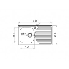 Set Pyramis inox chiuveta bucatarie ASPECT 1B 1D ST SM + baterie ASALIA