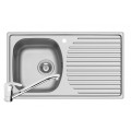 Set Pyramis inox chiuveta bucatarie ASPECT 1B 1D ST SM + baterie ASALIA