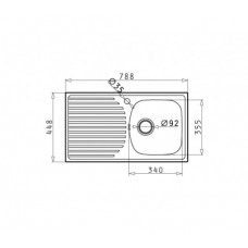 Set Pyramis inox chiuveta bucatarie ASPECT 1B 1D DR SM + baterie ASALIA