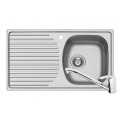 Set Pyramis inox chiuveta bucatarie ASPECT 1B 1D DR SM + baterie ASALIA