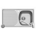 Set Pyramis inox chiuveta bucatarie ASPECT 1B 1D DR LN + baterie ASALIA