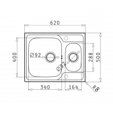 Chiuveta bucatarie Pyramis inox Fedra Extra 62x50 1 1/2B LN