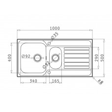 Chiuveta bucatarie Pyramis inox Fedra Extra 100x50 1 1/2B 1D  SM