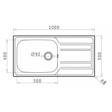 Chiuveta pentru bucatarie Pyramis inox ZEDA EXTRA 100x50 1B 1D
