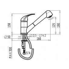 Set Pyramis chiuveta inox Alea 1B 1D LN + baterie Fido
