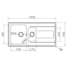 Chiuveta bucatarie Pyramis Inox ALEA 100x50 1 1/2B 1D