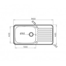 Set Pyramis inox chiuveta bucatarie SPACE PLUS 1B 1D LN + baterie Tronto