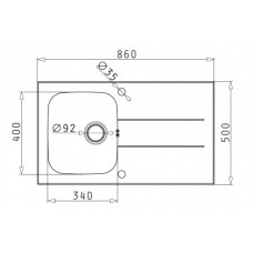 Chiuveta pentru bucatarie Pyramis Concerto 1B 1D Sticla Neagra & Inox