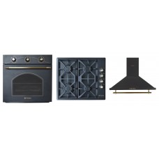 Pachet Pyramis rustic Home Black cuptor electric + plita gaz + hota Pachet Pyramis rustic Home Black cuptor electric + plita gaz + hota