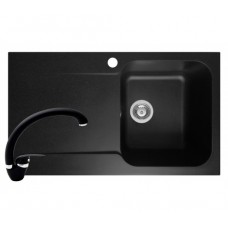 Set chiuveta soft compozit Level ARTITHEK 1B 1D DR Negru & baterie Ossia