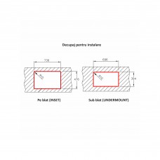 Chiuveta soft compozit Square DUROTHEK 76x50 1B Alb